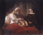 REMBRANDT Harmenszoon van Rijn Jacob Blessing the Sons of Joseph France oil painting artist